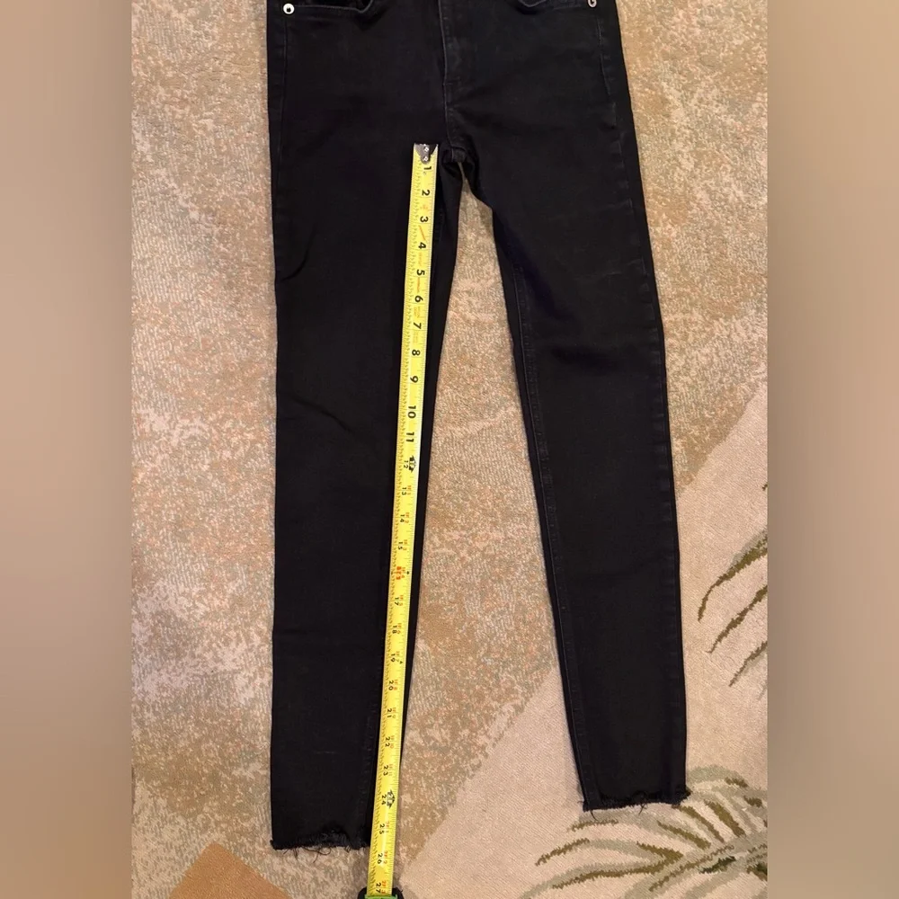 rag & bone Ankle Skinny Jeans Women’s 27 Black Raw Hem Stretch Denim
